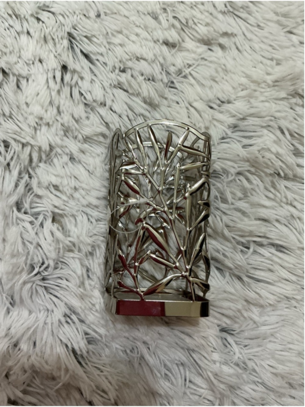 Bath & Body Works Silver Leaf Foaming Hand Soap Sleeve Holder Metal Decorative - Picture 9 of 15